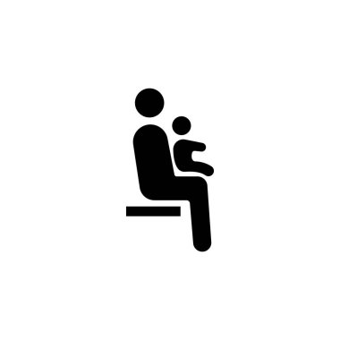 Küçük çocuk ikonu olan insanlar için öncelikli koltuklar. İnternet sitesi tasarımı için modern, basit, vektör, simge, mobil uygulama, ui. Vektör İllüstrasyonu