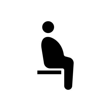 Obez insanlar için öncelikli koltuklar. İnternet sitesi tasarımı için modern, basit, vektör, simge, mobil uygulama, ui. Vektör İllüstrasyonu