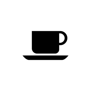 Fincan ve fincan tabağı simgesi beyaz arkaplanda izole edildi. İnternet sitesi tasarımı için modern, basit, vektör, simge, mobil uygulama, ui. Vektör İllüstrasyonu