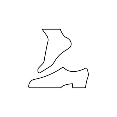 Beyaz arka planda izole edilmiş ayakkabı simgenizi çıkarın. İnternet sitesi tasarımı için modern, basit, vektör, simge, mobil uygulama, ui. Vektör İllüstrasyonu