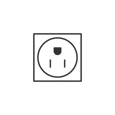 Beyaz arkaplanda izole edilmiş elektrik soket simgesi. Güç dolgusu sembolü modern, basit, vektör, web sitesi tasarımı için simge, mobil uygulama, ui. Vektör İllüstrasyonu