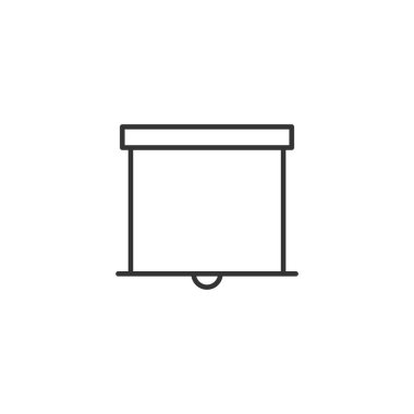 Beyaz arkaplanda sunum ekranı simgesi izole edildi. Site tasarımı için modern, basit, vektör, simge, mobil uygulama, ui. Vektör İllüstrasyonu