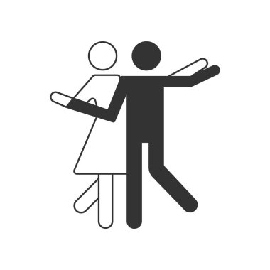 Beyaz arka planda izole edilmiş dans salonu ya da balo salonu ikonu. İnternet sitesi tasarımı için modern, basit, vektör, simge, mobil uygulama, ui. Vektör İllüstrasyonu