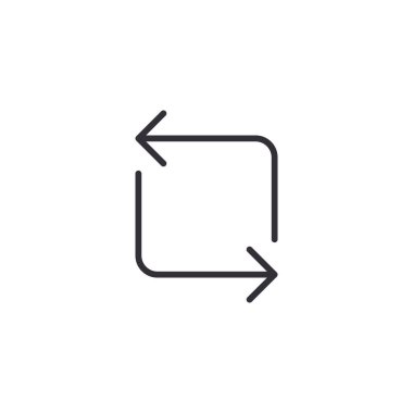 Beyaz arkaplanda sosyal medya simgesini tekrar et. Web sitesi tasarımı için modern basit vektör simgesi, mobil uygulama, ui. Vektör İllüstrasyonu