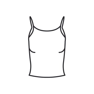 Kadın tank tişört ikonu. Tank tepesi sembolü modern, basit, vektör, web sitesi tasarımı için simge, mobil uygulama, ui. Vektör İllüstrasyonu