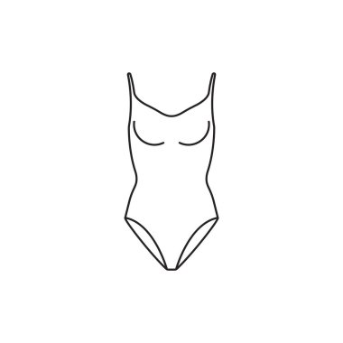 Beyaz arka planda izole edilmiş kadın vücut giysisi ikonu. Moda sembolü modern, basit, vektör, web sitesi tasarımı için simge, mobil uygulama, ui. Vektör İllüstrasyonu