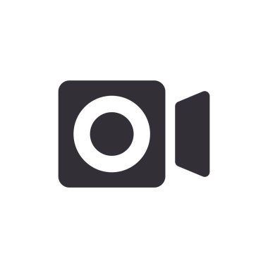 Kamera simgesi beyaz arkaplanda izole edildi. Web sitesi tasarımı için modern, basit, vektör, simge, mobil uygulama, ui. Vektör İllüstrasyonu