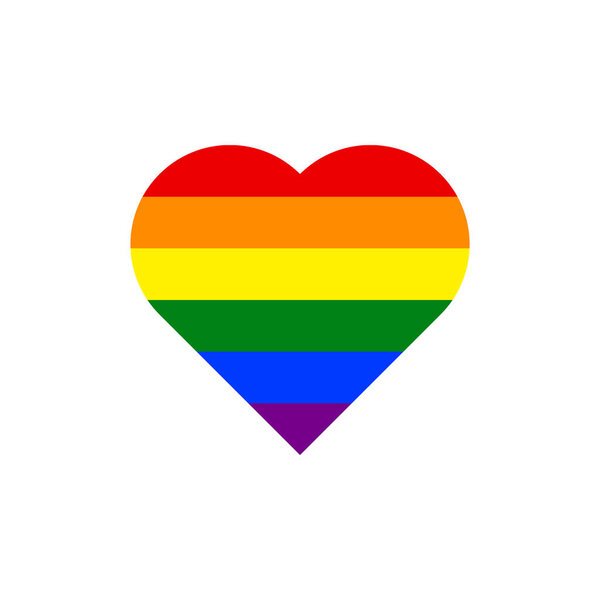 Rainbow heart icon. Lesbian, LGBTQ. Support LGBTQ concept. LGBT pride month celebrations concept. Vector Illustration