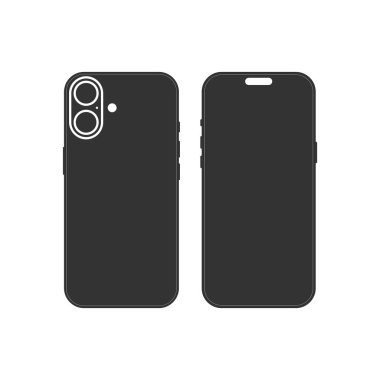 Beyaz arkaplanda akıllı telefon simgesi izole edildi. Elektronik sembol, modern, basit, vektör, web sitesi tasarımı için simge, mobil uygulama, ui. Vektör İllüstrasyonu