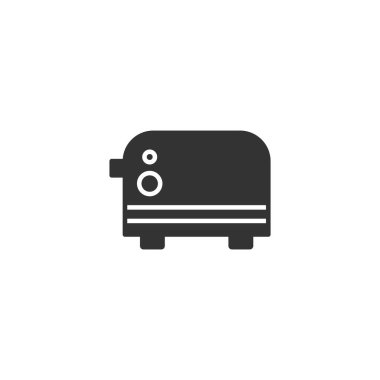 Beyaz arkaplanda izole edilmiş tost makinesi simgesi. Mutfak aletleri, web sitesi tasarımı için modern, basit, vektör, simge, mobil uygulama, ui. Vektör İllüstrasyonu