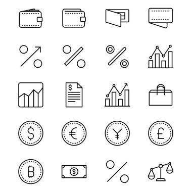 Finans simgesi beyaz arkaplanda izole edildi. Alışveriş sembolü modern, basit, vektör, web sitesi tasarımı için simge, mobil uygulama, ui. Vektör İllüstrasyonu