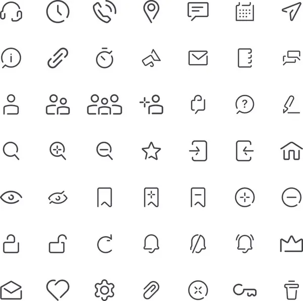 Beyaz arkaplanda izole edilmiş ui ux simgeleri. Semboller modern, basit, web sitesi tasarımı için vektörler, mobil uygulama, ui. Vektör İllüstrasyonu