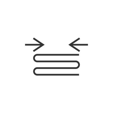Beyaz arkaplanda izole edilmiş tabaka simgesinin uzunluğu azaltılıyor. Grafik sembolü modern, basit, vektör, web sitesi tasarımı için simge, mobil uygulama, ui. Vektör İllüstrasyonu