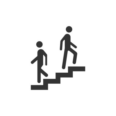 Beyaz arka planda izole edilmiş merdiven simgesi. İnternet sitesi tasarımı için modern, basit, vektör, simge, mobil uygulama, ui. Vektör İllüstrasyonu