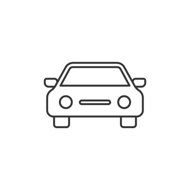 Beyaz arka planda araba simgesi izole edildi. Araç sembolü modern, basit, vektör, web sitesi tasarımı için simge, mobil uygulama, ui. Vektör İllüstrasyonu