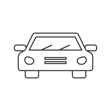 Beyaz arka planda araba simgesi izole edildi. Araç sembolü modern, basit, vektör, web sitesi tasarımı için simge, mobil uygulama, ui. Vektör İllüstrasyonu