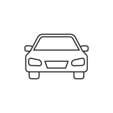 Beyaz arka planda araba simgesi izole edildi. Araç sembolü modern, basit, vektör, web sitesi tasarımı için simge, mobil uygulama, ui. Vektör İllüstrasyonu