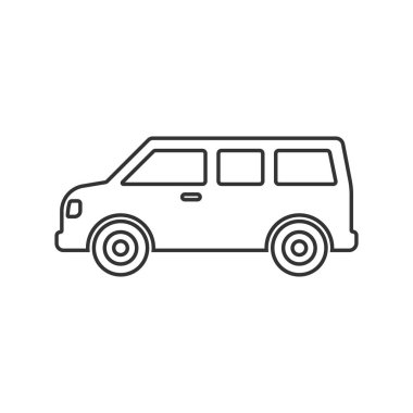 Minivan araba ikonu. Araç sembolü modern, basit, vektör, web sitesi tasarımı için simge, mobil uygulama, ui. Vektör İllüstrasyonu