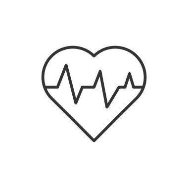 Kalp atışı simgesi beyaz arkaplanda izole edildi. Kardiyo sembolü modern, basit, vektör, web sitesi tasarımı için simge, mobil uygulama, ui. Vektör İllüstrasyonu