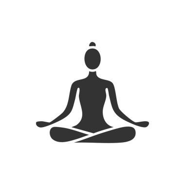 Beyaz arka planda izole edilmiş nilüfer yogası poz ikonu çizimi. Sağlık sembolü modern, basit, vektör, web sitesi tasarımı için simge, mobil uygulama, ui. Vektör İllüstrasyonu