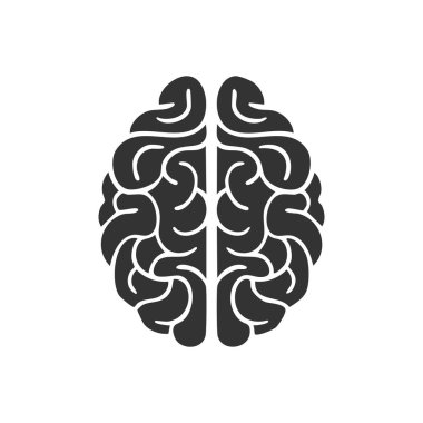 Beynin simgesi beyaz arkaplanda izole edildi. Anatomi sembolü modern, basit, vektör, web sitesi tasarımı için simge, mobil uygulama, ui. Vektör İllüstrasyonu