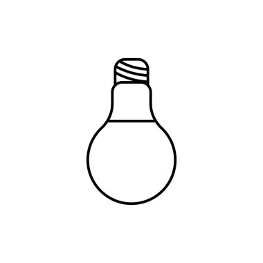 Ampul simgesi beyaz arkaplanda izole edildi. İnternet sitesi tasarımı için modern, basit, vektör, simge, mobil uygulama, ui. Vektör İllüstrasyonu