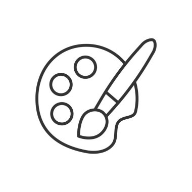 Beyaz arkaplanda izole edilmiş renk paleti simgesi. Eğitim sembolü modern, basit, vektör, web sitesi tasarımı için simge, mobil uygulama, ui. Vektör İllüstrasyonu