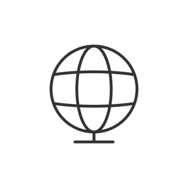 Küre simgesi beyaz arkaplanda izole edildi. Eğitim sembolü modern, basit, vektör, web sitesi tasarımı için simge, mobil uygulama, ui. Vektör İllüstrasyonu