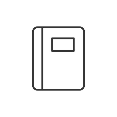 Not defteri simgesi beyaz arkaplanda izole edildi. Eğitim sembolü modern, basit, vektör, web sitesi tasarımı için simge, mobil uygulama, ui. Vektör İllüstrasyonu