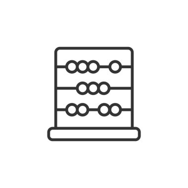 Abaküs simgesi beyaz arkaplanda izole edildi. Eğitim sembolü modern, basit, vektör, web sitesi tasarımı için simge, mobil uygulama, ui. Vektör İllüstrasyonu