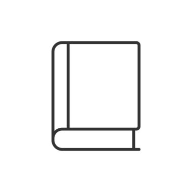 Kitap simgesi beyaz arkaplanda izole edildi. Eğitim sembolü modern, basit, vektör, web sitesi tasarımı için simge, mobil uygulama, ui. Vektör İllüstrasyonu