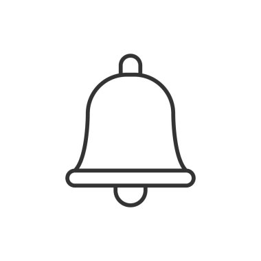 Beyaz arkaplanda çan simgesi izole edildi. Uyarı sembolü modern, basit, vektör, web sitesi tasarımı için simge, mobil uygulama, ui. Vektör İllüstrasyonu