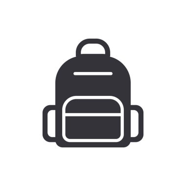 Arka planda sırt çantası simgesi izole edildi. Çanta sembolü modern, basit, vektör, web sitesi tasarımı için simge, mobil uygulama, ui. Vektör İllüstrasyonu