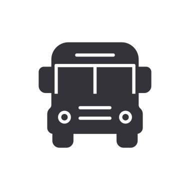 Arkaplanda otobüs simgesi izole edildi. Ulaşım sembolü modern, basit, vektör, web sitesi tasarımı için simge, mobil uygulama, ui. Vektör İllüstrasyonu