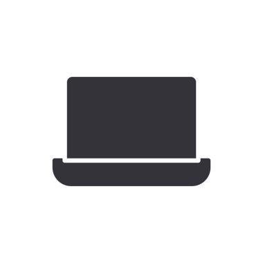 Dizüstü bilgisayar simgesi arka planda izole edildi. Bilgisayar sembolü modern, basit, vektör, web sitesi tasarımı için simge, mobil uygulama, ui. Vektör İllüstrasyonu