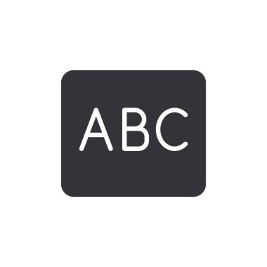 ABC pano simgesi arka planda izole edildi. Eğitim sembolü modern, basit, vektör, web sitesi tasarımı için simge, mobil uygulama, ui. Vektör İllüstrasyonu
