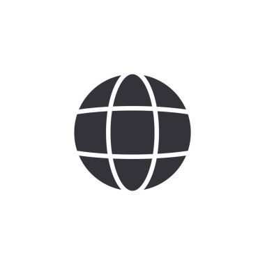 Arka planda dünya simgesi izole edildi. Eğitim sembolü modern, basit, vektör, web sitesi tasarımı için simge, mobil uygulama, ui. Vektör İllüstrasyonu