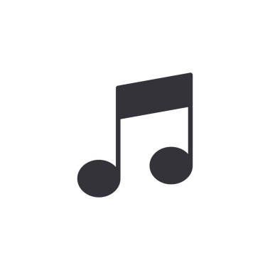 Beyaz arkaplanda izole edilmiş müzik nota simgesi. Ses sembolü modern, basit, vektör, web sitesi tasarımı için simge, mobil uygulama, ui. Vektör İllüstrasyonu