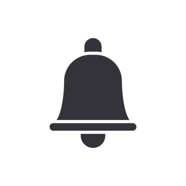 Arka planda çan simgesi izole edildi. Uyarı sembolü modern, basit, vektör, web sitesi tasarımı için simge, mobil uygulama, ui. Vektör İllüstrasyonu