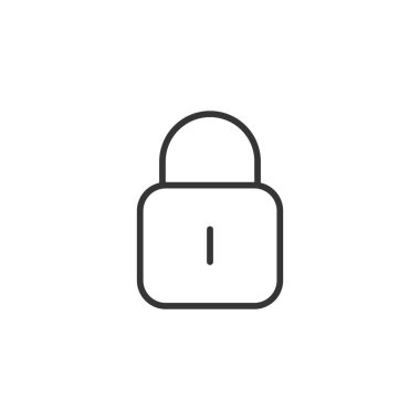 Lock Security Icon. Minimal Line Padlock Privacy Symbol.