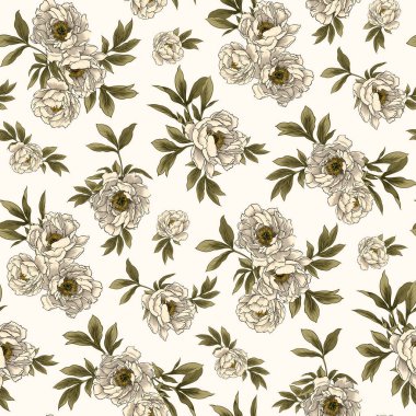 Kusursuz dekoratif grafik zarif çiçek deseni