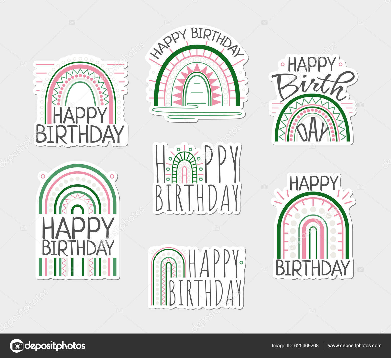 joyeux anniversaire et arc-en-ciel Stock Illustration