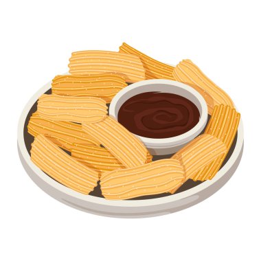 Çikolata soslu Churros.