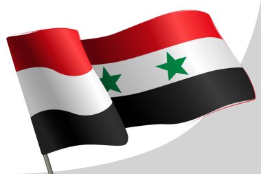 Syria wave flag banner on white background