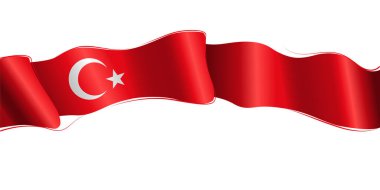 Turkey wave flag banner on white background