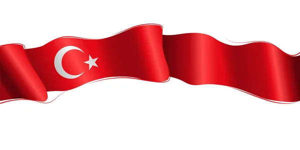 Turkey wave flag banner on white background