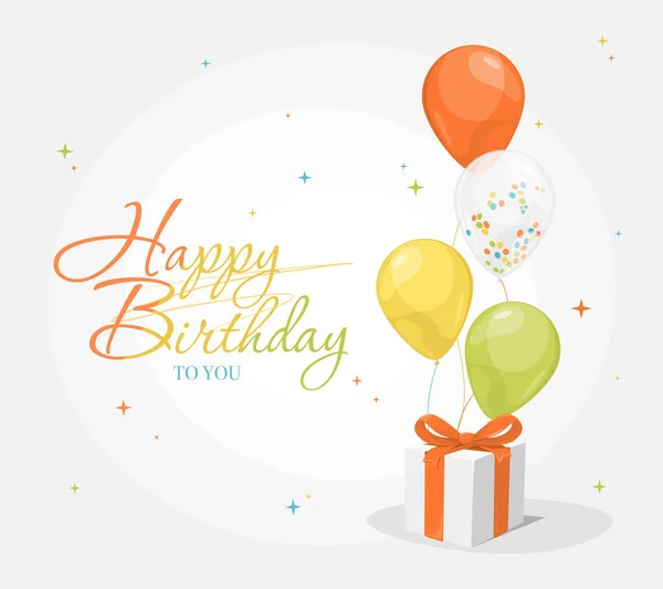 Mutlu yıllar renkli davetiye kartları balonlar ve hediye kutuları