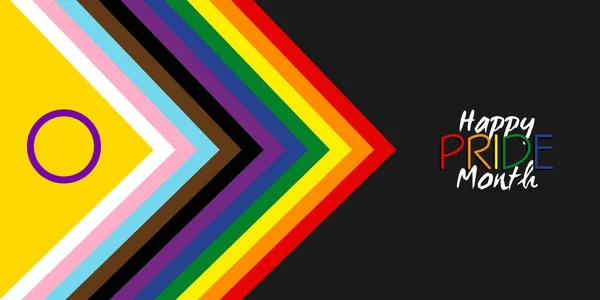 Fondo Orgullo Inclusivo Con Colores Bandera Orgullo Progresivo Rainbow Stripes — Archivo Imágenes Vectoriales
