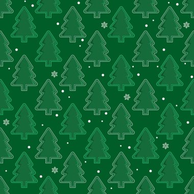 Noel ağacı yeşili kusursuz desen