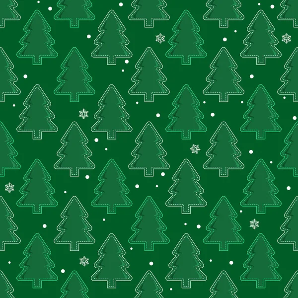 Noel Ağacı Yeşili Kusursuz Desen — Stok Vektör